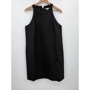 Boden High Neck Shift Dress Women 12R Black Sleeveless Lined Wool Blend Minimali